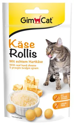 Produktbild von GimCat Käse-Rollis Katzensnack 40g - Leckerlis für Ihre Katze