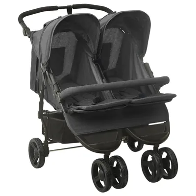 Produktbild von Kinder-Buggy "Tucson" aus Stahl, Leinenstoff in Anthrazit. Abmessungen (B/H) 99x103 cm