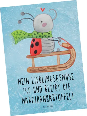 Produktbild von Mr. & Mrs. Panda Postkarte Smörle Rodeln - Eisblau - Geschenk, Weihnachten, Schlittenfahren, Postkarten, Winter, einzelkarte, Ansichtskarten, Grußkarte, bildkarte