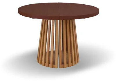 Produktbild von Masseno Ausziehbar Esstisch LAMELLI 110 - 210 cm x 110 cm Rund Tisch für Wohnzimmer, Küche, Braun