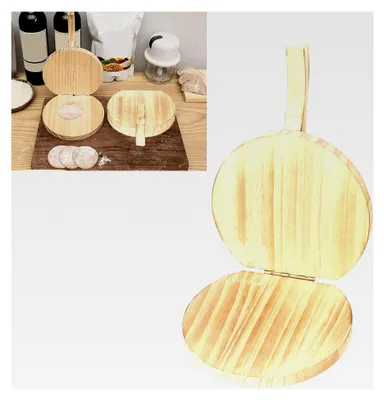 Produktbild von Holz-Teigpresswerkzeug für Mais-Tortillas und Knödelhaut