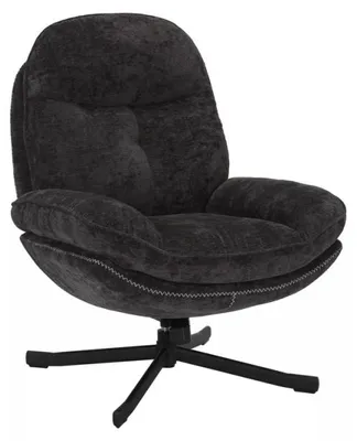 Image de Fauteuil en tissu "Harper" - Noir - l 77 x H 101 cm