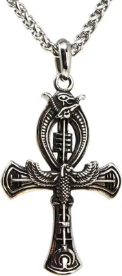 Produktbild von Lederkette Edelstahlkette 316L ALLSEHENDE KREUZ 60 cm Edelstahl 05-03
