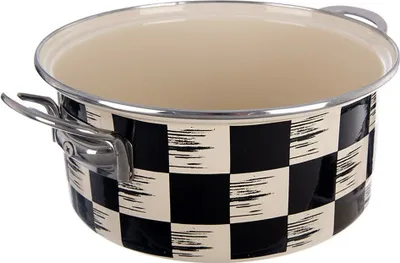 Obrázek produktu pro Orion smaltovaný kastrol Kastrol smaltovaný hrnec SCHACHBRETT 22 cm 3 L