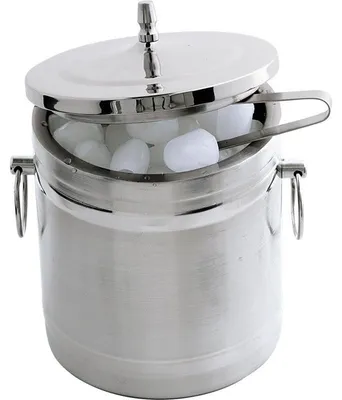 Produktbild von Eiswürfeleimer 2 Liter Edelstahl gebürstet mit Deckel, Eiszange und Abtropfgitter