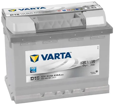 Produktbild von VARTA Silver Dynamic D15 Autobatterie, 563 400 061, 12 V, 63 Ah, 610 A – Größe 63Ah / 610A