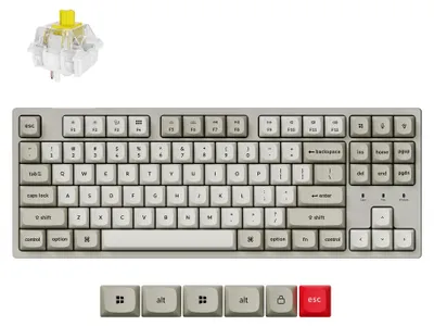 Obrázok produktu pre Mechanická herná klávesnica Keychron C1 Pro 8K, TKL, RGB, s možnosťou výmeny spínačov, USB-C, Super Banana