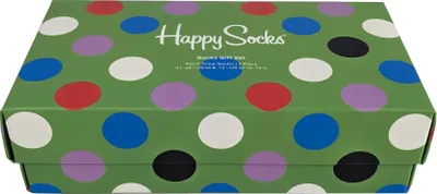 Produktbild von HAPPY SOCKS - 3er Pack Classic Multicolor Socken grün Geschenkbox Geschenkpackung Box - Faded Diamond, Stripe und Big Dot-Uni - Grösse 41-46