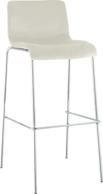 Immagine prodotto di Sgabello da bar in velluto - sgabello da bar - seduta confortevole - struttura cromata - crema - 75 cm