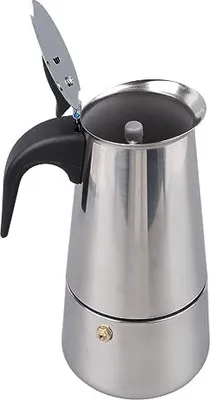 Produktbild von Moka Pot Herdplatte Espresso Maker, 300ml Edelstahl Kaffeekanne leicht zu reinigen tragbare italienische Kaffee Perkolator Maschine für Induktion