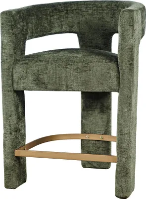 Produktbild von FURNLUX Barhocker Leith Oliv 61cm / Hauptfarbe: Grün / Abmessungen: 61 x 89 x 57 cm