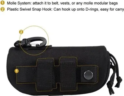 Produktbild von Taktisches Brillenetui – stoßfest – schwarz – Molle-System