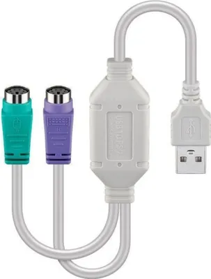 Produktbild von Microconnect USBA2XPS2, 0,3 m, Stecker, Stecker, Weiß, 28 g, 276 mm