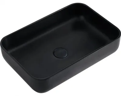 Immagine prodotto di CERANO - Lavabo in marmo colato Ora - da appoggio - nero opaco - 54x36 cm