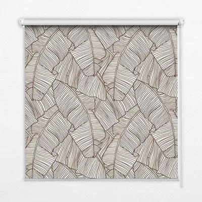 Produktbild von Seitenzug-Rollo Fensterrollo Jalousie - Thermo-Rollo Verdunkelungsrollo - 90x180 cm - Gezeichnete Palmblätter