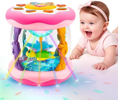 Produktbild von Baby Spielzeug Musik Trommel – Ozean Aktivitätsspielzeug mit Licht & Sound