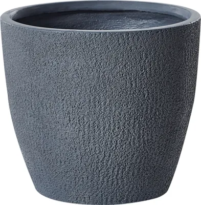 Obrázek produktu pro BELIANI Květináč šedý hlína skelné vlákno Kulatý Odolný vůči povětrnostním vlivům 36x36x32 cm