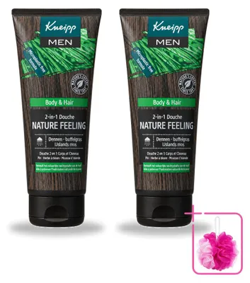 Productafbeelding van 2 x Kneipp Men 2-in-1 Douchegel Nature Feeling - 200 ml - Voordeelverpakking - 2 stuks