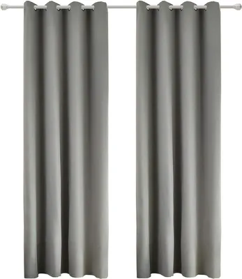 Produktbild von WOLTU 2er Set Gardinen, Blickdicht mit Ösen, Dunkelgrau, 135x225cm