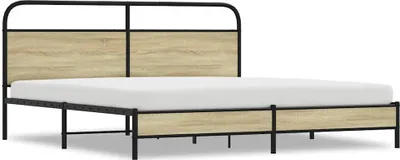 Immagine prodotto di vidaXL Letto in metallo senza materasso rovere Sonoma 180x200 cm