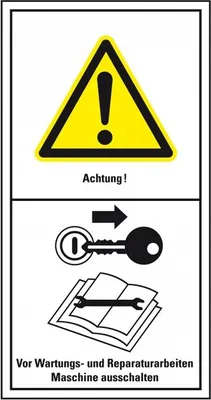 Produktbild von Dreifke® Aufkleber I Maschinenkennzeichen Vor Wartungs- und Reparaturarbeiten...