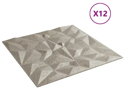 Image de Panneaux muraux vidaXL, lot de 12, aspect béton améthyste, 50 x 50 cm, mousse XPS