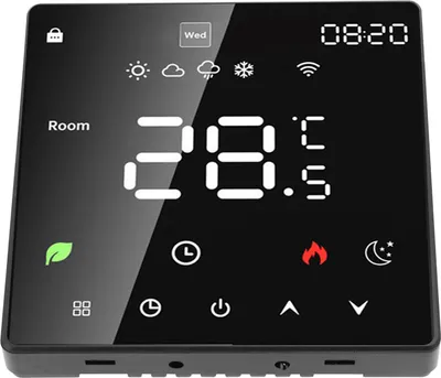 Zdjęcie produktu dla Regulator temperatury ogrzewania podłogowego 16A WIfI Cyfrowy wyświetlacz LCD Programowalne ręczne automatyczne sterowanie dla domu Czarny