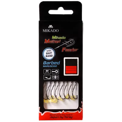 Obrázok produktu pre 8 x háčik "MIKADO METHOD FEEDER 702" s háčikom na feeder s peletami/návnadou 10 / Ø0,23 mm / 10 cm
