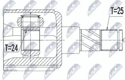 Produktbild von NTY Gelenksatz Antriebswelle Vorne Links für OPEL Mokka / Mokka X (J13) NPW-PL-126