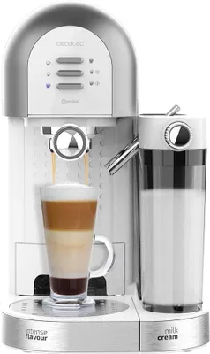 Produktbild von Halbautomatischer Kaffee Instant Power-ccino 20 Chic Serie Bianca. für gemahlenen Kaffee und Kapselkaffee 20 Riegel, Milchtank 0,7 ml, Wassertank