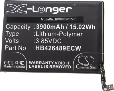 Produktbild von vhbw Akku Ersatz für Huawei HB426489EEW, HB426489ECW für Handy Smartphone Telefon (3900 mAh, 3,85 V, Li-Polymer)