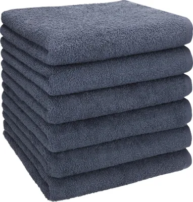 Produktbild von Betz BERLIN 6er Pack Handtücher Set Handtuch Größe 50x100 cm 100% Baumwolle Farbe - dunkelgrau - BERLIN