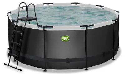 Produktbild von EXIT Black Leather Rahmenpool ø360, Aufstellpool, mit Sandfilteranlage, Rund, Schwarz