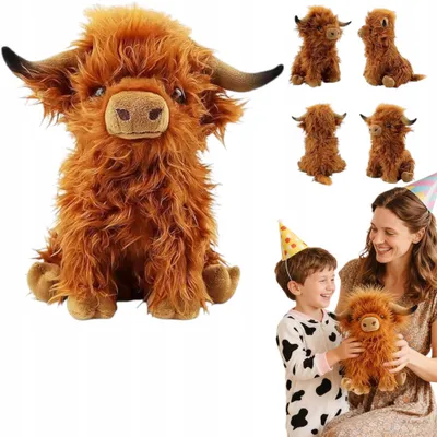 Image de Peluche mascotte pour enfants, vache écossaise, peluche, bovins des Highlands, 35 cm