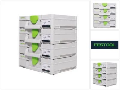 Image de Festool SYS3 M 112 Set de coffrets Systainer 396 x 296 x 112 mm - 7,7 l (4x 204840)