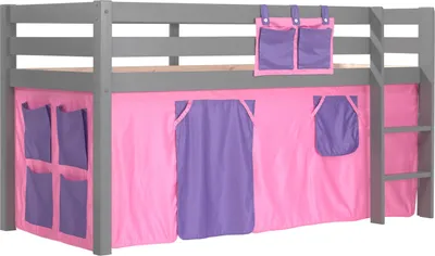 Produktbild von Spielbett >PINO< in Kiefer massiv grau lackiert - 210x114x106 (BxHxT)
