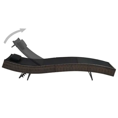 Immagine prodotto di Lettino Prendisole con Cuscino in Polyrattan Marrone