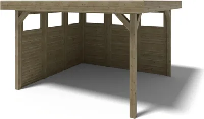 Image de Pergola de jardin 4.04x4.04m avec panneaux - traité - ALT135 - ALTANKA
