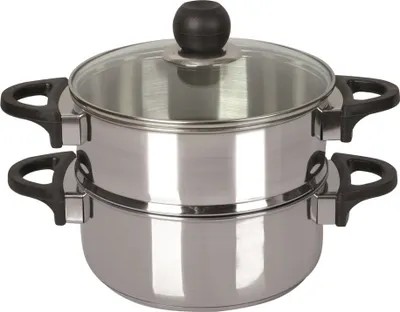 Produktbild von Ambition Vikos 469033 Steam POT 20CM Kochtopf inkl. Deckel, Edelstahl, 20 cm Durchmesser, Induktionsherd-geeignet