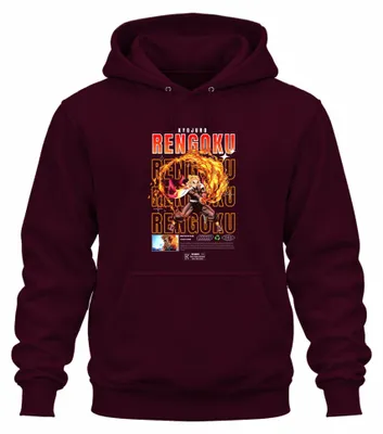 Immagine prodotto di Rengoku Kyojuro Kimetsu no Yaiba Flame Hashira Anime Gift Felpa con cappuccio Unisex, Borgogna, M