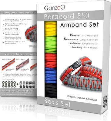 Produktbild von Paracord 550 Armband Set selbst knüpfen, Bastelset, Knüpfset, DIY Bracelet, Primary