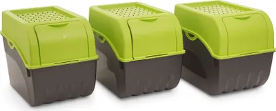 Produktbild von Novaliv 3x Groß 9l grün Kartoffel Kartoffelbox Kartoffelkiste Kartoffellager Kartoffelkopf Kartoffelsack