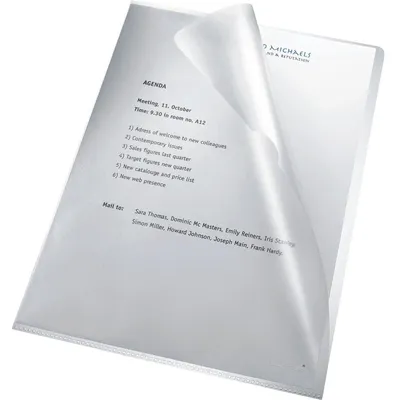 Produktbild von Bene L-förmiger Ordner - für A4 (210 x 297 mm) - durchsichtig (Packung mit 100)