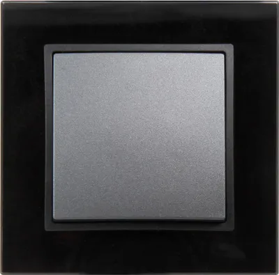 Produktbild von Schalter und Steckdosen Set McPower Flair "Lichtschalter Style", 2-teilig, anthrazit, schwarzer Glasrahmen