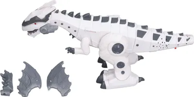 Immagine prodotto di Animale elettrico giocattolo, a piedi, lampeggiante, simulazione sonora, Tyrannosaurus Rex, dinosauro meccanico, bianco