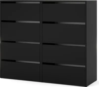 Zdjęcie produktu dla Szafka Na Buty Do Przedpokoju Pojemna Półka Regał Stojak Loft Czarny Mat