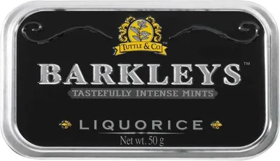Produktbild von Barkleys Liquorice Pastillen mit Lakritz in einer Metalldose 50g