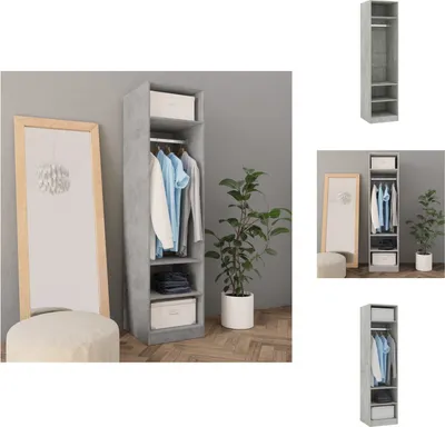 Immagine prodotto di vidaXL Armadio grigio cemento 50x50x200 cm materiale a base di legno - Armadi