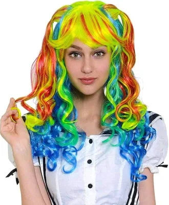 Produktbild von Rainbow Manga Perücke - Clown Faschingsperücke
