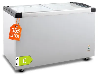 Produktbild von GastroHero Tiefkühltruhe ECO 450 mit Glasschiebedeckel – robuste Bauweise, leiser Betrieb & energieeffizient